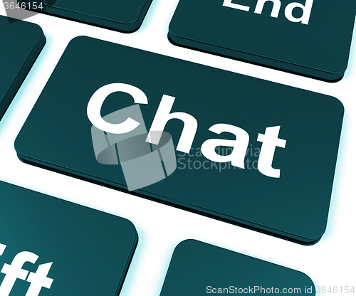 Image of Chat Key Shows Talking Typing Or Texting