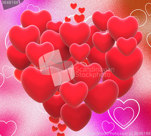 Image of Heart Made With Hearts Shows Valentines Day Or Loving Celebratio