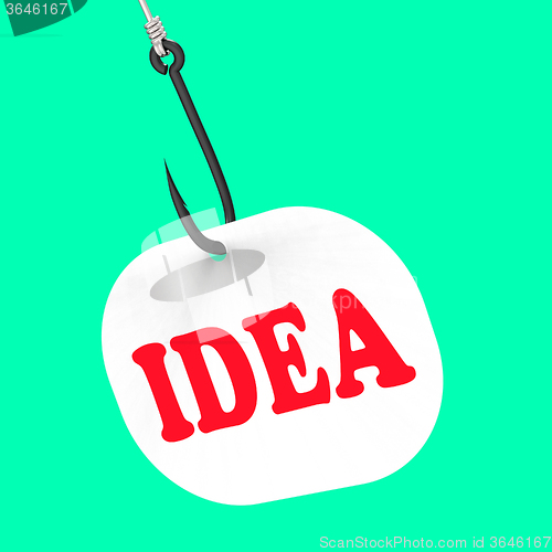 Image of Idea On Hook Shows Innovations And Creativity