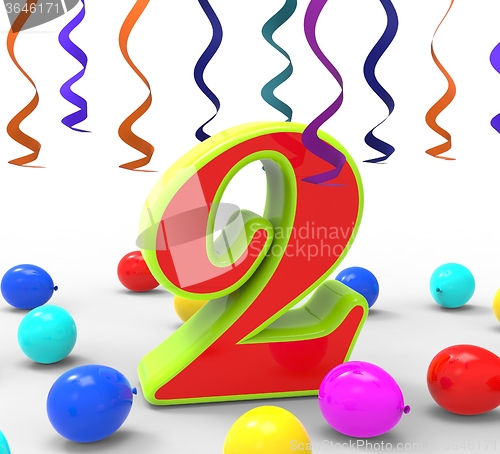 Image of Number Two Party Shows Birthday Celebration Or Party