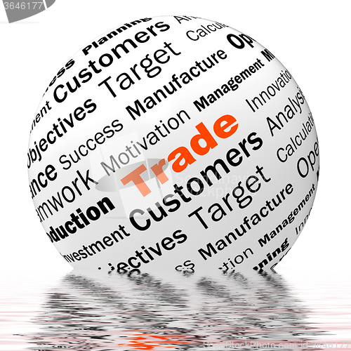 Image of Trade Sphere Definition Displays Stock Trading Or Sharing