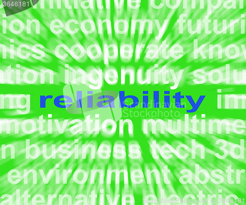 Image of Reliability Word Means Honest Trustworthy And Dependable