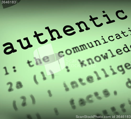 Image of Authentic Definition Shows Authenticity Guaranteed Or Genuine Pr