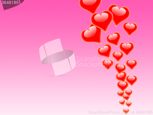 Image of Hearts On Background Mean Cheerful Relationship And Happiness