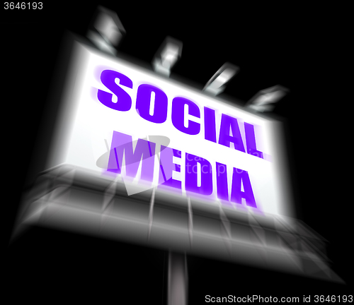 Image of Social Media Sign Displays Internet Communication and Networking