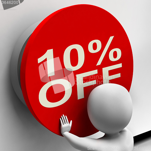 Image of Ten Percent Off Button Shows 10 Markdown Sale