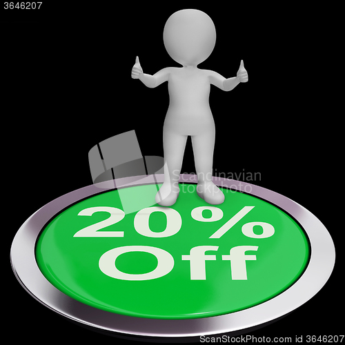 Image of Twenty Percent Off Button Shows 20 Off Product