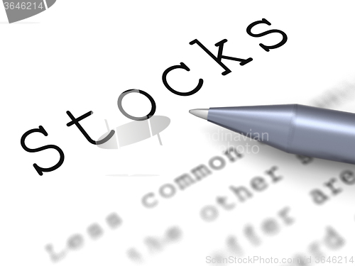 Image of Stocks Word Means Share Market And Investment