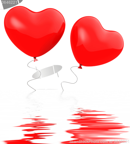 Image of Heart Balloons Displays Togetherness Affection And Attraction