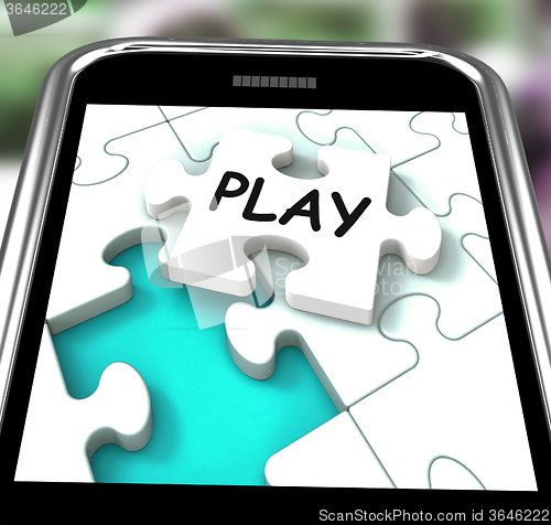 Image of Play Smartphone Shows Recreation And Games On Internet