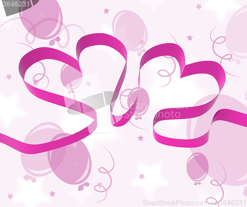 Image of Ribbon Hearts Mean Decorative And Creative Pink Tape