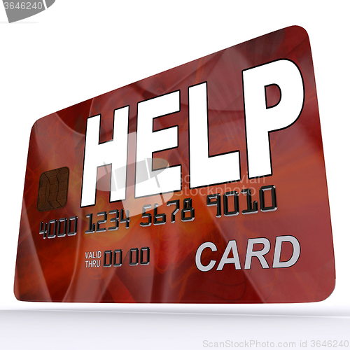 Image of Help Bank Card Shows Financial Support And Giving