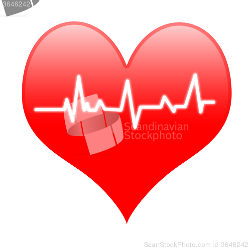 Image of Electro On Heart Means Passionate Heartbeat Or Loving Beat