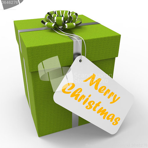 Image of Merry Christmas Gift Means Xmas And Seasons Greetings