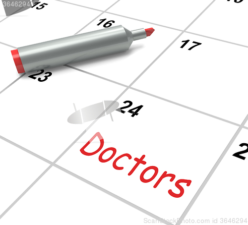 Image of Doctors Calendar Means Medical Consultation And Prescriptions