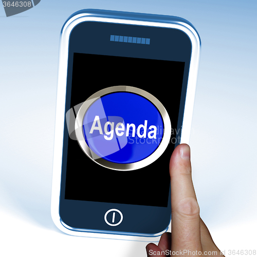 Image of Agenda On Phone Shows Schedule Program