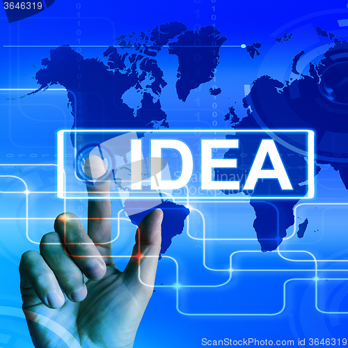 Image of Idea Map Displays Worldwide Concept Thought or Ideas