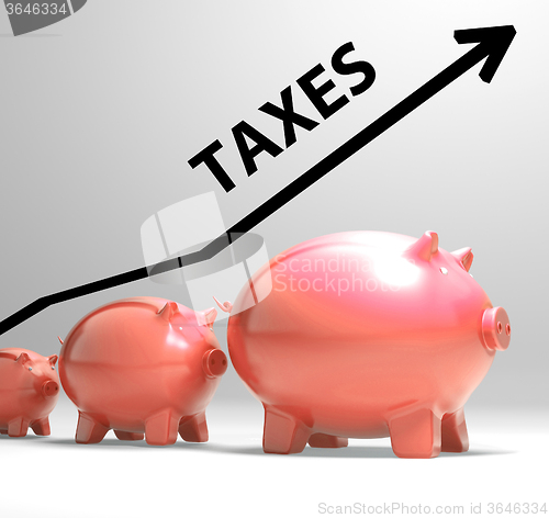 Image of Taxes Arrow Shows Higher Taxation And Levies