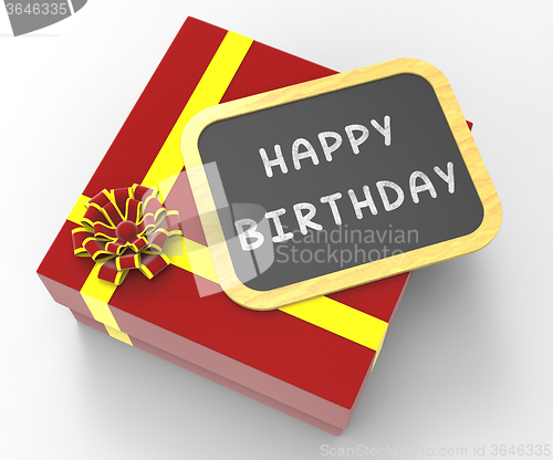Image of Happy Birthday Present Shows Cheerful Event Or Occasion