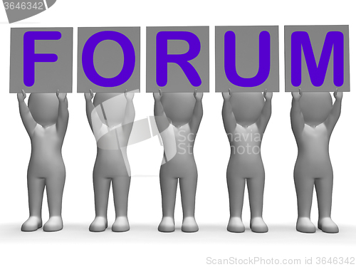 Image of Forum Banners Means Online Conversations And Communications