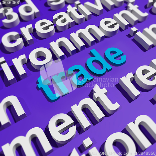 Image of Trade In Word Cloud Shows Online Buying And Selling