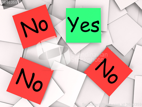 Image of Yes No Post-It Notes Mean Positive Or Negative Response