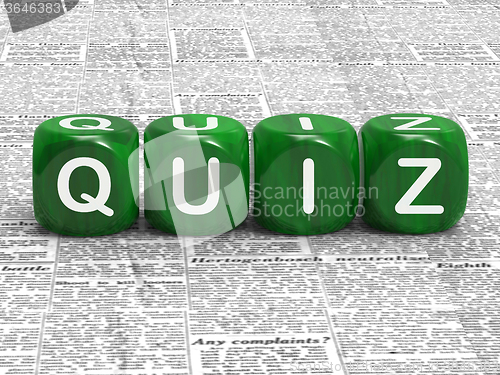 Image of Quiz Dice Shows Questions Answers And Testing