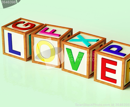 Image of Love Blocks Show Romance Affection And Devotion