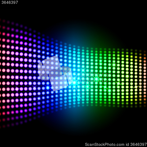 Image of Rainbow Light Squares Background Shows Colourful Digital Art