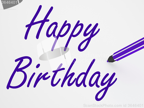 Image of Happy Birthday On Whiteboard Means Birthday Celebration Or Event