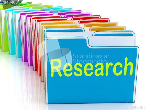 Image of Research Folders Mean Investigation Gathering Data And Analysing