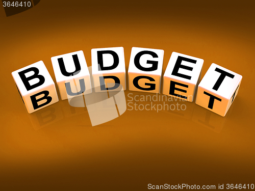 Image of Budget Blocks Show Financial Planning and Accounting