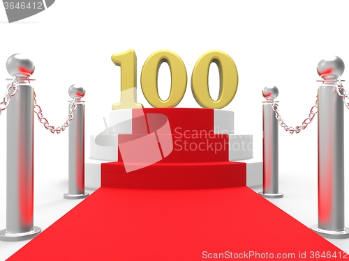 Image of Golden One Hundred On Red Carpet Means Movie Industry Anniversar