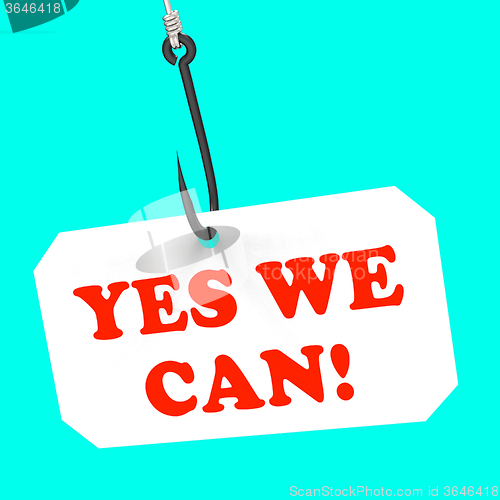 Image of Yes We Can! On Hook Shows Teamwork And Optimism