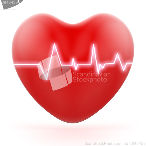 Image of Electro On Heart Shows Love Pressure Or Loud Heartbeats