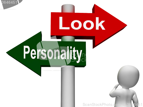 Image of Look Personality Signpost Shows Character Or Superficial