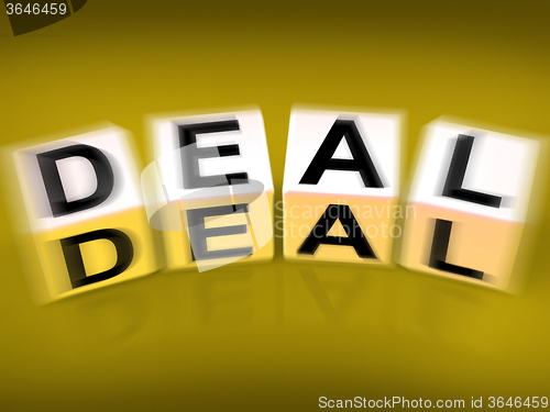 Image of Deal Blocks Displays Dealings Transactions and Agreements