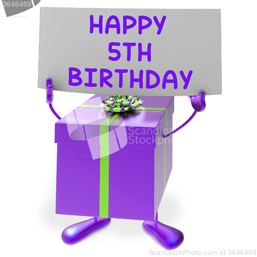 Image of Happy 5th Birthday Sign and Gift Show Fifth Party