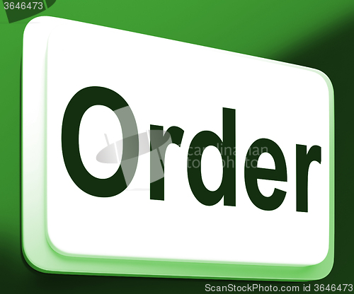 Image of Order Button Shows Buying Online In Web Stores