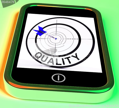 Image of Quality Smartphone Means Excellent Goods And Customer Satisfacti