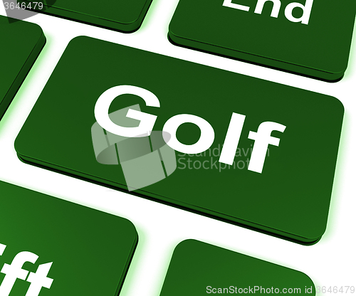 Image of Golf Key Means Golfer Club Or Golfing