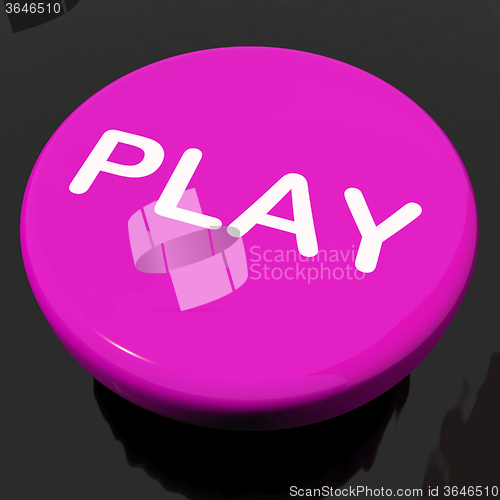 Image of Play Button Shows Playing Online Gaming Or Gambling