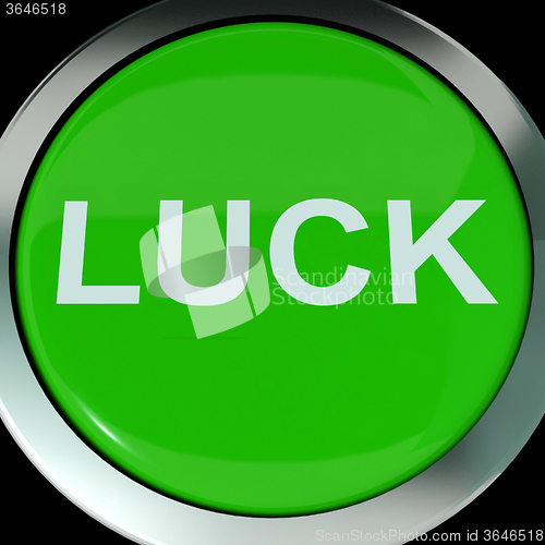 Image of  Luck Button  Shows Lucky Good Fortune