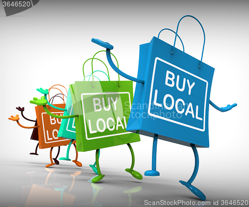 Image of Buy Local Bags Represent Neighborhood Business and Market