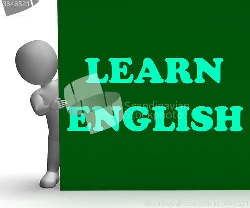 Image of Learn English Sign Shows Foreign Language Teaching