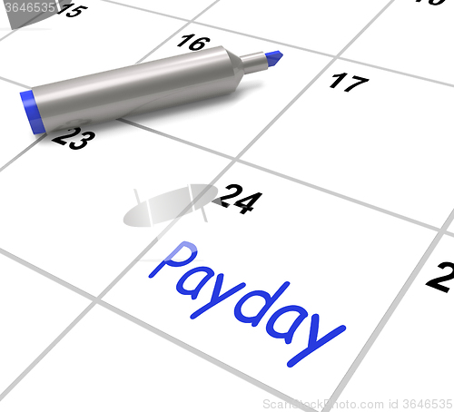 Image of Payday Calendar Shows Salary Or Wages For Employment