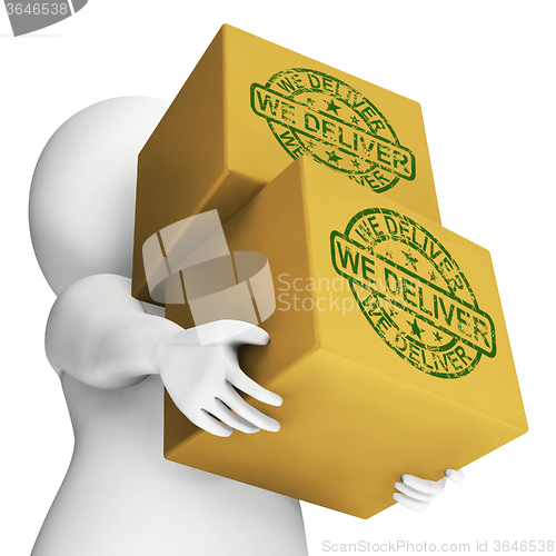 Image of We Deliver Boxes Show Transportation And Delivery Service