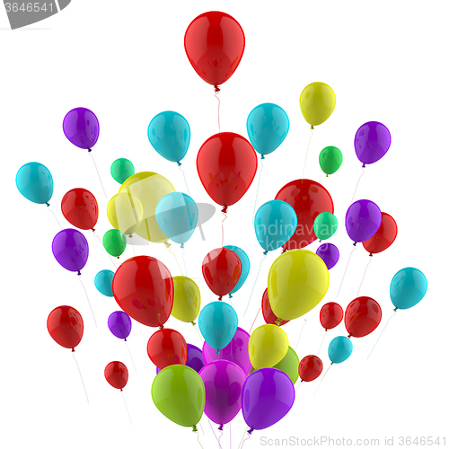 Image of Floating Colourful Balloons Mean Carnival Joy Or Happiness