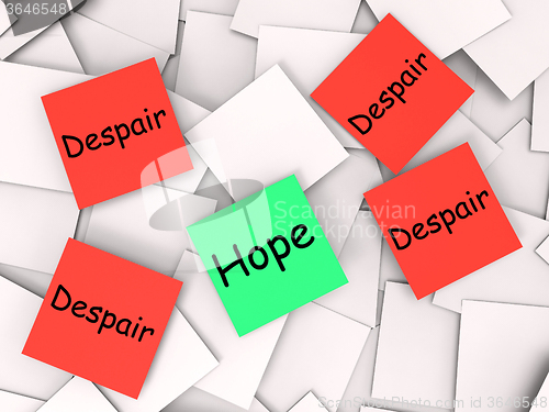 Image of Hope Despair Post-It Notes Show Longing And Desperation