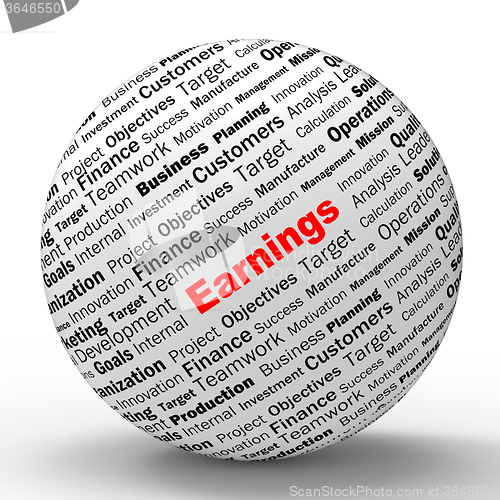 Image of Earnings Sphere Definition Shows Lucrative Incomes Or Profits